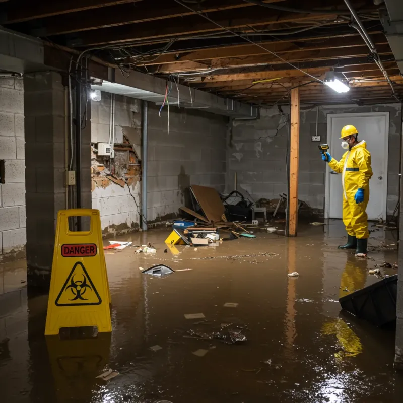 Flooded Basement Electrical Hazard in Croswell, MI Property